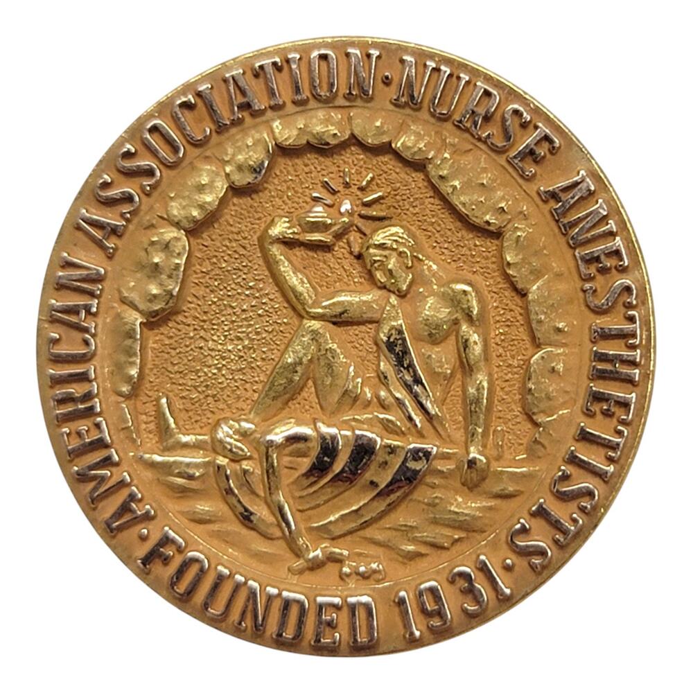 Vintage CRNA AANA Nurse Anesthetist Pin Morgans 1/10 10K Gold Filled Badge READ